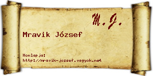 Mravik József névjegykártya