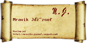 Mravik József névjegykártya